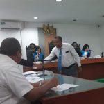 Imanuel Blegur Beberkan Alasannya Gugat SK Mendagri Dr. Imanuel E. Blegur (duduk) ketika menghadiri sidang gugatan Administratif di PTUN Jakarta.