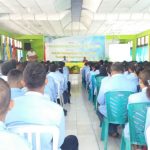 339 Mahasiswa Untrib KBPM di Desa Rektor Untrib Kalabahi Alvons Gorang, S.Sos.,MM, sambutan di acara pembukaan KBPM Untrib Tahun 2019, Senin (22/7) di GMIT Betlehem, Kalabahi.