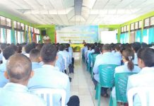 339 Mahasiswa Untrib KBPM di Desa Rektor Untrib Kalabahi Alvons Gorang, S.Sos.,MM, sambutan di acara pembukaan KBPM Untrib Tahun 2019, Senin (22/7) di GMIT Betlehem, Kalabahi.