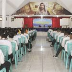 Ospek Untrib, Mahasiswa Dibekali Materi Pemberantasan Korupsi Sekitar 500an mahasiswa baru Untrib sedang mendengar materi Ospek di Aula Pola Tribuana, Kamis (5/9).