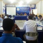 PT Asuh Optimalkan Mutu Pendidikan di Untrib dan STIKIP Soe Rektor Untrib Alvonso F. Gorang, S.Sos.,MM didampingi Ir. Hanny H. Tumbelaka, M.Sc, Ph.D dan Drs. Heri Saptono Warpindyasmoro, M.Si pada acara pembukaan SPME di aula kampus Untrib, Selasa (23/7).