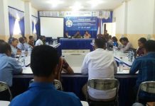 PT Asuh Optimalkan Mutu Pendidikan di Untrib dan STIKIP Soe Rektor Untrib Alvonso F. Gorang, S.Sos.,MM didampingi Ir. Hanny H. Tumbelaka, M.Sc, Ph.D dan Drs. Heri Saptono Warpindyasmoro, M.Si pada acara pembukaan SPME di aula kampus Untrib, Selasa (23/7).