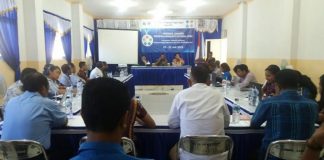 PT Asuh Optimalkan Mutu Pendidikan di Untrib dan STIKIP Soe Rektor Untrib Alvonso F. Gorang, S.Sos.,MM didampingi Ir. Hanny H. Tumbelaka, M.Sc, Ph.D dan Drs. Heri Saptono Warpindyasmoro, M.Si pada acara pembukaan SPME di aula kampus Untrib, Selasa (23/7).