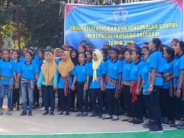 Pentas Seni Warnai Acara Penutupan Ospek Untrib 2019 Pentas seni mahasiswa baru Untrib, Sabtu (7/9). (Foto: Doc Panitia).