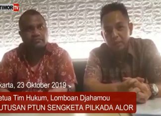 Gugatan SK Mendagri Imanuel Blegur Ditolak Majelis Hakim PTUN Jakarta Kuasa Hukum Imanuel E. Blegur; Lomboan Djahamau dan Dian Chritian Hutapea, SH.,Hum. (Sumber: Media Timor).