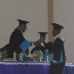 Sekdes di Pegunungan Alor Selatan ini Jadi Lulusan Terbaik Untrib Tahun 2019 Rektor Untrib Alvons Gorang, S.Sos.,MM pindah toga lulusan terbaik, Nikodemus Makalbani, S.M