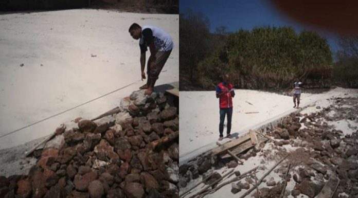 DKP NTT Tanggapi Surat Pemuda Ling’al Terkait Proyek Tambatan Tim KC DKP NTT Wilayah Alor investigasi proyek Tambatan Perahu di Ling'al Desa Halerman, Senin (20/11) pagi. (Sumber: FB Kcdkp Ntt Alor).