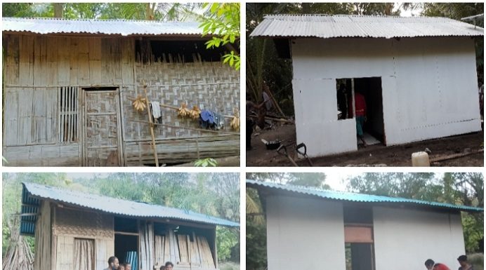 Tim Relawan Tuntas Bedah Rumah Reyot Dua Janda Tua di Alor Rumah Oma Aizah Dursaha dan Sufia Tang yang sudah direnovasi oleh Tim Relawan Bedah Rumah di Desa Alila Tumur, Kecamatan Kabola.