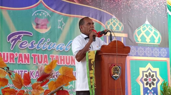 Bupati Alor: Festival Al-Qur’an Tua Menjadi Momentum Cinta Damai Bupati Alor Drs. Amon Djobo, pidato di acara pembukaan Festival Al-Qur'an Tua, Kamis (30/7/2020) di Desa Alor Besar.