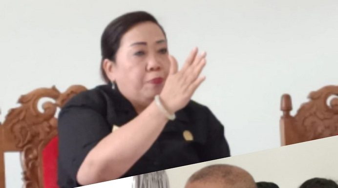 Merasa Difitnah, Ketua DPRD Alor Baca Puisi untuk FAKKK Ketua DPRD Alor Enny Anggrek (foto bagian atas) dan Aktivis FAKKK Lomboan Djahamou, ketika berdialog di gedung DPRD, Batunirwala, Rabu (4/11/2020).