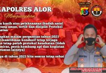 Kapolres Alor Apresiasi Pelaksanaan Natal Berjalan Aman dan Tertib Protokol Kesehatan Kapolres Alor AKBP Agustinus Chrismas Try Suryanto, S.IK.