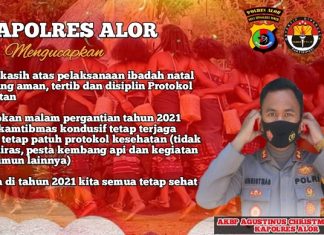 Kapolres Alor Apresiasi Pelaksanaan Natal Berjalan Aman dan Tertib Protokol Kesehatan Kapolres Alor AKBP Agustinus Chrismas Try Suryanto, S.IK.