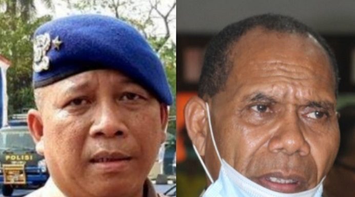 Polda NTT Tetapkan Bupati Alor Tersangka Kasus Penghinaan Kapolda NTT Irjen. Pol. Drs. Lotharia Latif (kiri) dan Bupati Alor Drs. Amon Djobo (kanan).