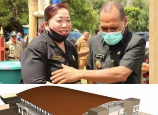 Bangun Kantor Baru DPRD Alor Rp 25 M di Tengah Pandemi, Dewan dan Bupati Dinilai Tak Punya Rasa Keterangan Gambar: Ketua DPRD Alor Enny Anggrek dan Bupati Alor Drs. Amon Djobo (gambar atas) dan ilustrasi desain gedung Serbaguna. (Sumber Foto: olnewsindonesia.com).