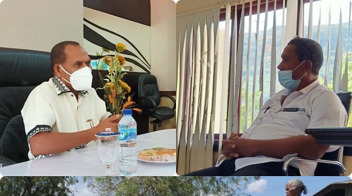 Pemkab Alor Jawab Polemik Relokasi 753 Pedagang Pasar Gbr: Bupati Alor Amon Djobo (kiri atas) dan Plt Kadis Perdagangan Alor Ferdy I. Lahal (kanan atas). Gambar bawah, pedagang pasar Kadelang yang berjualan di lantai tanah sebelum direlokasi ke Pasar Lipa Kalabahi.