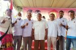 Gerindra Siapkan Gabriel Beri Binna Caleg DPR RI dan Iskandar Lakamau Cabup Alor di 2024 Foto: Yusak Atamau (ujung kiri), Taufik Sabudin (kedua kiri), Iskandar Lakamau (keempat kiri), Esthon Foenay (tengah) dan Gabriel Beri Binna (ketiga kanan) usai acara pelantikan DPC Gerindra Alor, Sabtu (28/8/2021) di Kalabahi.