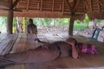 Bupati Alor Amon Djobo Sakit, Kini Dirawat di RSUD Prof Johannes Kupang Bupati Alor Drs Amon Djobo berbaring sejenak di bale-bale gudang adat masyarakat Desa Manatang, usai berjalan kaki memantau kebun warga dan kondisi jalan di desa itu belum lama ini. (Sumber: FB Aming Alor).