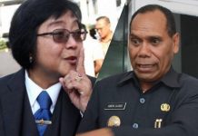 Bupati Alor Ajak DPRD Ribut di KLHK Minta Alih Fungsi Hutan Relokasi Korban Seroja Foto: Menteri LHK, Siti Nurbaya (kiri) dan Bupati Alor Amon Djobo.