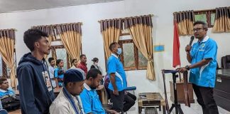 DPD KNPI Alor Lantik Pantia MUSDA – XIII Ketua DPD KNPI Alor Zakarias Mautuka, melantik Panitia Pelaksana MUSDA - XIII, Kamis (27/1/2022) di Aula kantor Bapelitbang Alor, Batunirwala.