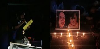 Pernyataan Sikap Forum Nusa Kenari Alor Tuntut Keadilan Hukum Bagi Astri dan Lael Koordinator Umum Aksi, Etus Saldena, sedang membaca pernyataan sikap menuntut Kapolda NTT mengungkap tuntas kasus pembunuhan Astri Manafe dan Lael Macabe, Senin (7/1/2022) di Lapangan Mini Kalabahi Alor.