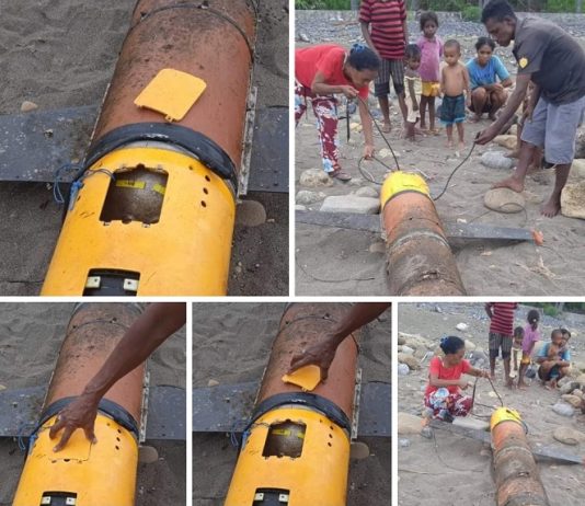 Viral!! Warga Alor Dikejutkan Penemuan Benda Mirip Drone di Pantai Mataru Benda yang diduga Drone ditemukan warga di Pantai Kalunan Desa Mataru Selatan Kecamatan Mataru Kabupaten Alor, pada Selasa 29 Maret 2022 petang. (Sumber: Akun Facebook Juita Tobi).