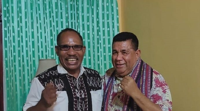 Imanuel Plaituka Resmi Nyatakan Sikap Maju Caleg DPR RI di 2024 Bakal Caleg DPR RI, Imanuel Plaituka (kiri) dan Ketua DPD Gerindra NTT, Ir. Esthon Foenay.