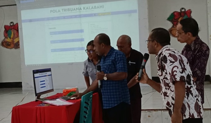 Suasana peluncuran Aplikasi SIJEMTRI dan website Gereja Pola Tribuana Kalabahi, Kamis (18/8) di Aula Gereja Pola, Kalabahi Kota.