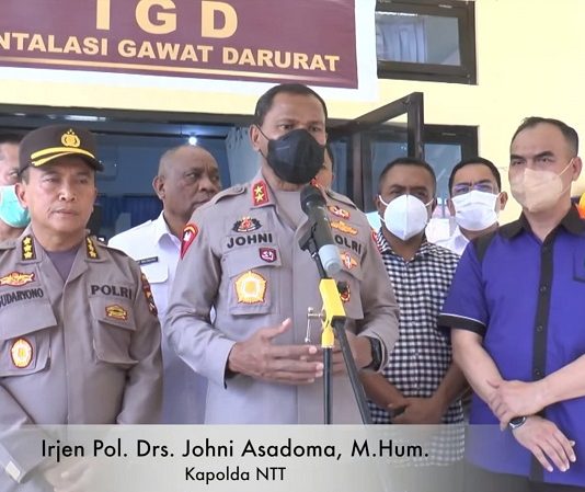 Kapolda NTT Bentuk Tim Khusus Selidiki Kasus Terbakarnya Kapal Cantika 77 Kapolda NTT Irjen Pol Johni Asadoma jumpa pers umumkan dimulainya penyelidikan kasus terbakarnya Kapal Cantika Express 77 di perairan pulau Timor.