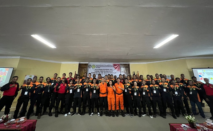 50 peserta ikut pelatihan potensi SAR dari Basarnas Maumare, Senin 5 Juni 2023 di Kalabahi,. (Foto: doc tribuanapos.net/).