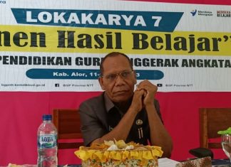 Maju Caleg DPRD NTT, Amon Djobo Resmi Mundur dari Jabatan Bupati Alor Bupati Alor Drs. Amon Djobo, M.AP ketika hadir membuka acara Lokakarya Guru Penggerak Angkatan 7, Selasa (11/7) di Aula Diknas.