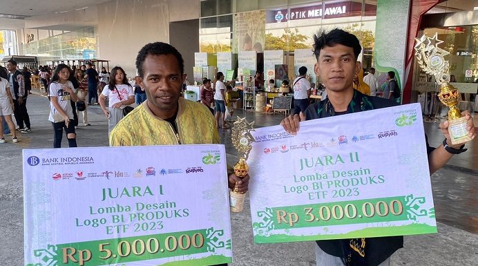 Leader Ismail Raih Juara I Lomba Desain Logo BI-Produks Leader Ismail (kiri) Juara I Sayembara Desain Logo Program BI-PRODUKS.