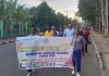 Semarak HUT ke-17 Untrib, Ratusan Mahasiswa Jalan Pagi dan Senam Aerobik Rektor Untrib Alvonso F. Gorang memimpin gerak jalan santai meriahkan HUT ke-17 Untrib, Jumat (26/7) di ruas Batunirwala.