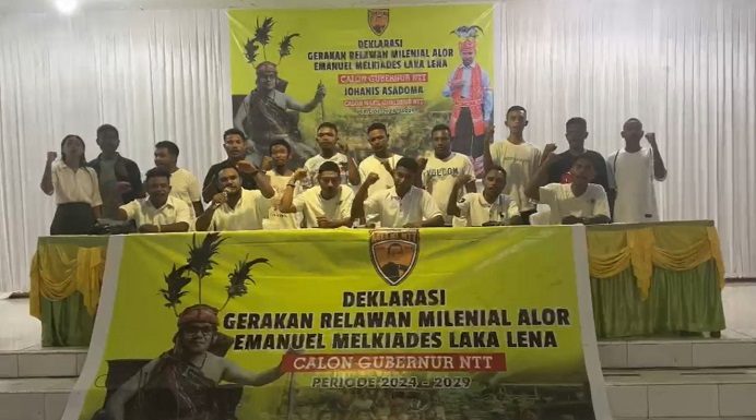 Pemuda Milenial Alor Deklarasi Politik Dukung Melki Laka Lena-Johanis Asadoma di Pilkada NTT Relawan Pemuda Milenial di Kabupaten Alor deklarasi politik dukung Melki Laka Lena - Johanis Asadoma di Pilkada NTT tahun 2024. (Foto: doc tribuanapos.net/dm).