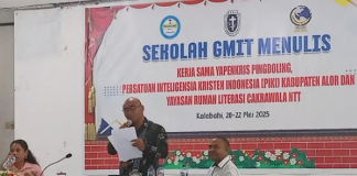 Yapenkris Pingdoling dan PIKI Gandeng Cakrawala NTT Gelar Lokakarya Sekolah GMIT Menulis Lokakarya Sekolah GMIT Menulis, Selasa 20 Mei 2025 di Aula Pola. (Foto: doc tribuanapos.net).