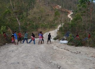Jalan Rusak, Kecelakaan Sering Terjadi, Pria Ini Sumbang Kambing, Beras dan Semen 50 Sak Bangun Jalan di Alor Selatan Mobil Pick Up angkutan penumpang dan barang yang terbalik ke jurang saat melewati kondisi ruas jalan Kabupaten Alor di Desa Manmas Kecamatan Alor Selatan. Jalan ini sudah sering memakan korban sehingga membuat Petrus Adisa tergerak hati menyumbang Kambing, Beras dan Semen 50 sak untuk swadaya pembangunan jalan itu.