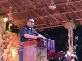 Rayakan HUT ke-76 PGI di Alor: Ketum PGI Tegaskan Esensi ‘Relasio Ergo Sum’ dan Panggilan Menjaga Semesta Ketum PGI Pdt. Jacklevyn Frits Manuputty menyampaikan pidato bermakna dalam di puncak Perayaan HUT Ke-76 PGI, Senin 25 Mei 2026 di Halaman Gereja Pola Tribuana, Kalabahi Kota. (Foto: doc tribuanapos.net/dm).