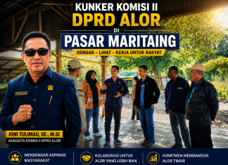 Kondisi Pasar Perbatasan Indonesia-Timor Leste di Maritaing Rusak Parah, DPRD Alor Minta Segera Dibenahi Total Anggota DPRD Alor Fraksi Partai NasDem, Joni Tulimau ketika kunker meninjau kondisi pasar Perbatasan Maritaing, Selasa 9 Juni 2026 di Desa Maritaing, Alor Timur. (Foto: doc tribuanapos.net/dm).