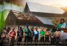 Kaum Bapa Klasis ALTAR Gelar Diakonia Pelayanan Pengatapan Gedung Pos Pelayanan GMIT Laharoi Lakfui Dapitau Ketua Kaum Bapa Klasis ALTAR, Enos Mailani (ketiga kiri) foto bersama jemaat bermata jemaat di Pos Pelayanan GMIT Laharoi Lakfui Dapitau, pada Jumat, 3 Juli 2026. (Foto: doc tribuanapos.net/).