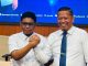 Rektor UNDIP Janjikan Beasiswa S2 Double Degree untuk Adriano Padama hingga Sheffield University Inggris Rektor Universitas Diponegoro, Prof. Dr. Suharnomo, S.E., M.Si, foto bersama Andriano Padama, Senin (10/8) di Kamous UNDIP Semarang. (Foto: Akun Facebook Suharnomo).